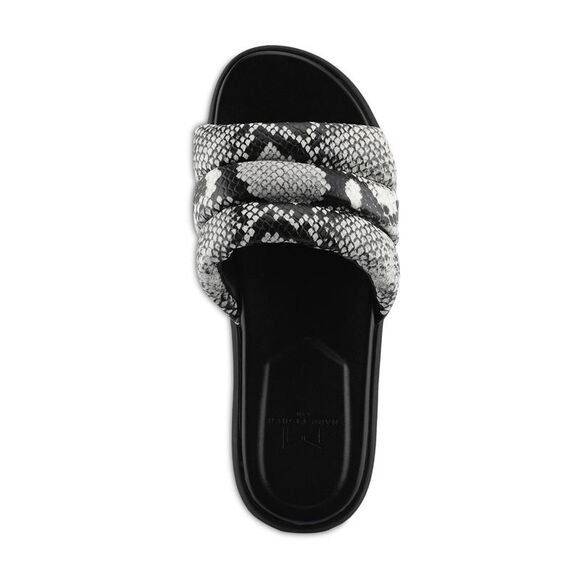 MARC FISHER Womens Black Snake Yessy Platform Slip On Leather Slide Sandals 8 M - Picture 3 of 5